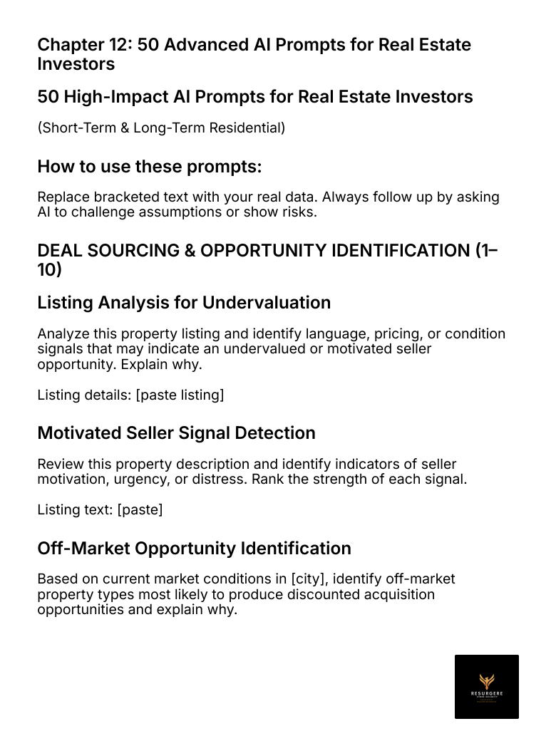 AI for the Real Estate Investor